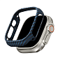 Чехол-бампер Pitaka AirCase для Apple Watch Ultra / Ultra 2 / Ultra 3 49mm кевлар (арамид), чёрно-синий (полоска) - 3