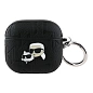 Кобура CG Mobile Lagerfeld PU Saffiano Monogram With Ring для Apple AirPods 4 искусственная кожа, "NFT 3D Metal Karl" чёрный