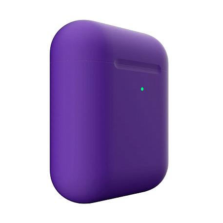 Беспроводные наушники Apple AirPods 2 с зарядным футляром тёмно-фиолетовый матовый (полная покраска) - 3