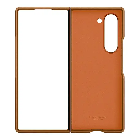 Клип-кейс (накладка) Samsung Kindsuit Case для Samsung Galaxy Z Fold 6 экокожа, коричневый - 6