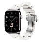 Умные часы Apple Watch Hermes Series 11 46mm GPS + Cellular Silver Titanium Case Blanc Single Tour Deployment Buckle Kilim Strap (with Orange Hermès Sport band)