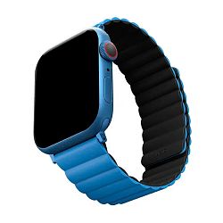 Магнитный браслет UNIQ Revix для Apple Watch 44 / 45 / 46 / 49mm силикон чёрно-синий