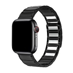 Блочный браслет PG54 (магнитный) для Apple Watch 44 / 45 / 46 / 49mm титан чёрный