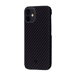 Клип-кейс (накладка) Pitaka AirCase для Apple iPhone 12 Mini кевлар (арамид), чёрно-серый (полоска)