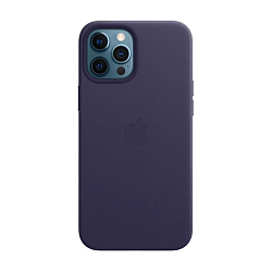 Клип-кейс (накладка) Apple Leather Case MagSafe для Apple iPhone 12 Pro Max кожа, Deep Violet