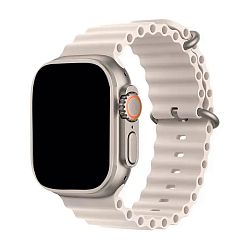 Ремешок Ocean Band для Apple Watch 44 / 45 / 46 / 49mm силикон молочный