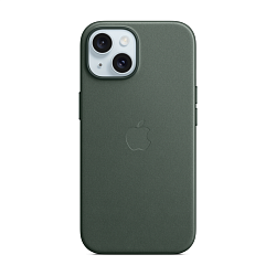Клип-кейс (накладка) FineWoven Case MagSafe для Apple iPhone 15 ткань, силикон, тёмно-зелёный