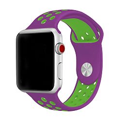 Спортивный ремешок Nike для Apple Watch 38 / 40 / 41 / 42mm фторэластомер фиолетовый с зеленым