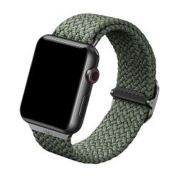 Плетёный монобраслет UNIQ Aspen для Apple Watch 44 / 45 / 46 / 49mm нейлон зелёный