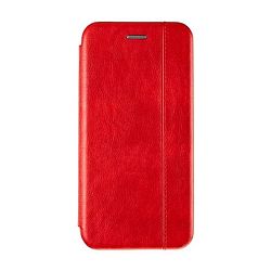 Чехол-книжка Premium для Xiaomi Mi Note 10 Lite искусственная кожа, красный со строчкой