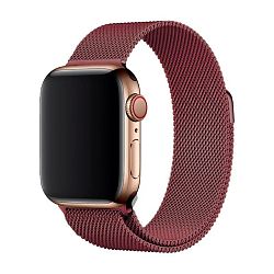 Браслет Миланский сетчатый для Apple Watch 44 / 45 / 46 / 49mm сталь бордовый