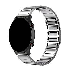 Блочный браслет ZN43 (магнитный) для Samsung Watch 22mm титан серебристый