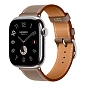 Умные часы Apple Watch Hermes Series 11 42mm GPS + Cellular Silver Titanium Case Etoupe Single Tour Strap (with Orange Hermès Sport band)