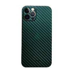 Клип-кейс (накладка) K-DOO Air Carbon для Apple iPhone 12 Pro Max карбон, тёмно-зелёный