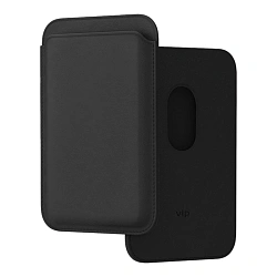 Кардхолдер VLP Leather Wallet with Magsafe для Apple iPhone экокожа, чёрный