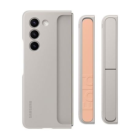 Клип-кейс (накладка) Samsung Standing Case with Strap для Samsung Galaxy Z Fold 5 силикон, полиуретан, песочный - 3