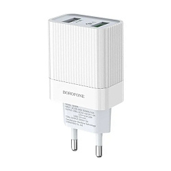 Сетевое зарядное устройство + кабель Type-C Borofone BA39A 18 Вт, белый