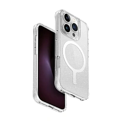 Клип-кейс (накладка) UNIQ Lifepro Xtreme MagSafe для Apple iPhone 16 Pro Max полиуретан, прозрачный с блёстками
