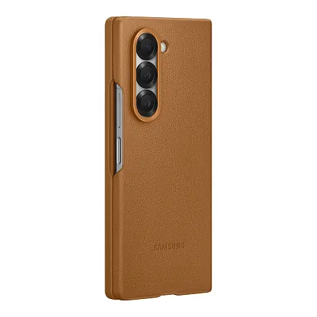 Клип-кейс (накладка) Samsung Kindsuit Case для Samsung Galaxy Z Fold 6 экокожа, коричневый - 4