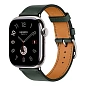 Умные часы Apple Watch Hermes Series 11 42mm GPS + Cellular Silver Titanium Case Vert Mangrove Single Tour Strap (with Orange Hermès Sport band)