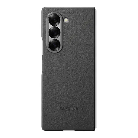 Клип-кейс (накладка) Samsung Kindsuit Case для Samsung Galaxy Z Fold 6 экокожа, серый - 3