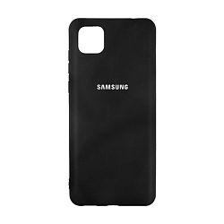 Клип-кейс (накладка) Silicone cover закрытый для Samsung Galaxy A03 силикон, чёрный