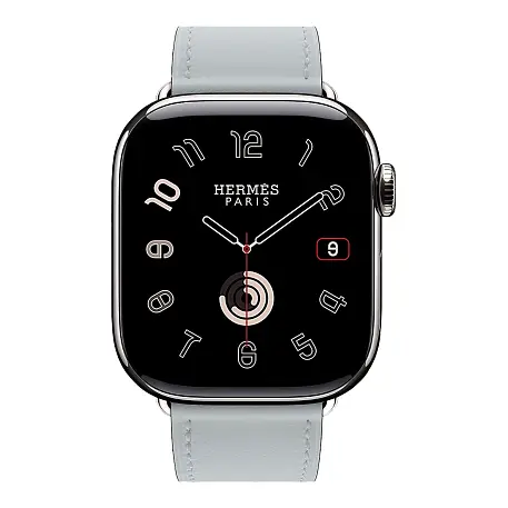 Умные часы Apple Watch Hermes Series 11 42mm GPS + Cellular Silver Titanium Case Bleu Glacier Single Tour Strap (with Orange Hermès Sport band) - 2