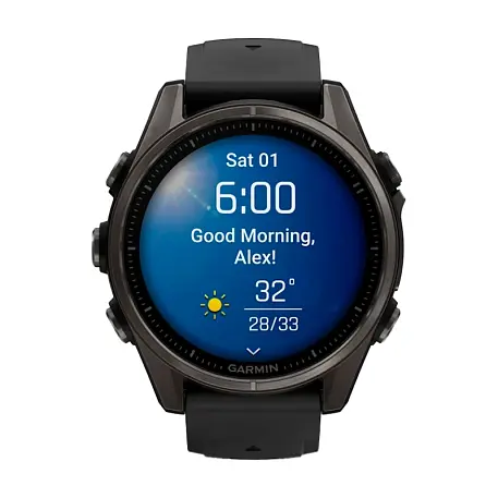 Умные часы Garmin Fenix 8 43mm угольно-чёрный (пепельно-серый ремешок) - 2