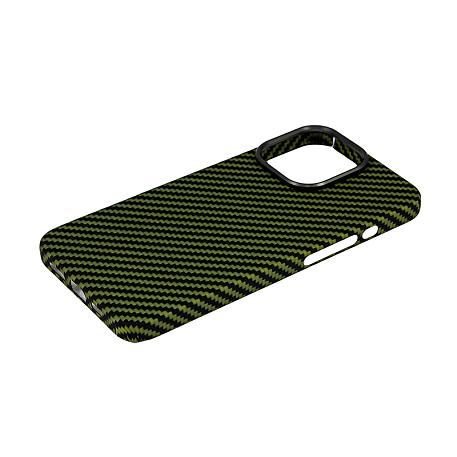 Клип-кейс (накладка) K-DOO Kevlar для Apple iPhone 13 Pro кевлар, чёрно-зелёный (полоска) - 3
