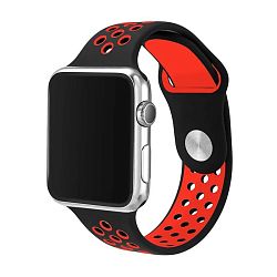 Спортивный ремешок Nike для Apple Watch 44 / 45 / 46 / 49mm фторэластомер чёрный с красным