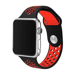 Спортивный ремешок Nike для Apple Watch 38 / 40 / 41 / 42mm фторэластомер чёрный с красным