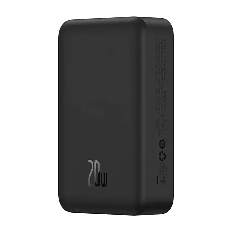 Внешний аккумулятор с беспроводной зарядкой Baseus Magnetic Mini Wireless Fast Charge 20000 мАч 20 Вт (Уценка) чёрный (хорошее состояние, мелкие царапины и потертости) - 2