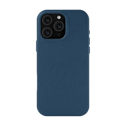 Клип-кейс (накладка) uBear Capital Leather Case для Apple iPhone 16 Pro Max кожа, тёмно-синий