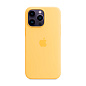 Клип-кейс (накладка) Silicone Case MagSafe для Apple iPhone 14 Pro Max (Уценка) жёлтый (хорошее состояние, точки на чехле)