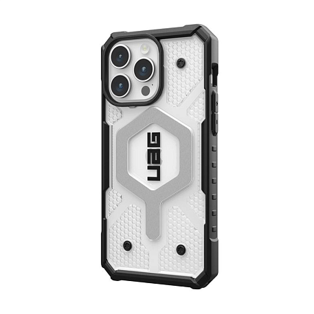 Клип-кейс (накладка) UAG Pathfinder Magsafe для Apple iPhone 15 Pro Max поликарбонат, прозрачный (Ice) - 2