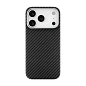 Клип-кейс (накладка) uBear Supreme Case для Apple iPhone 17 Pro кевлар (арамид), алюминий, чёрно-серый (полоска)