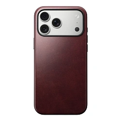 Клип-кейс (накладка) Nomad Modern Horween Leather Case для Apple iPhone 17 Pro Max кожа, бургунди