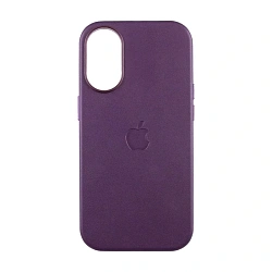 Клип-кейс (накладка) Leather Case MagSafe для Apple iPhone 16 кожа, тёмно-фиолетовый
