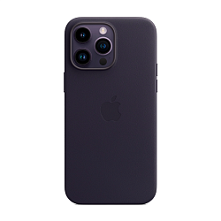 Клип-кейс (накладка) Leather Case MagSafe для Apple iPhone 14 Pro Max кожа, тёмно-фиолетовый