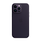 Клип-кейс (накладка) Leather Case MagSafe для Apple iPhone 14 Pro Max кожа, тёмно-фиолетовый