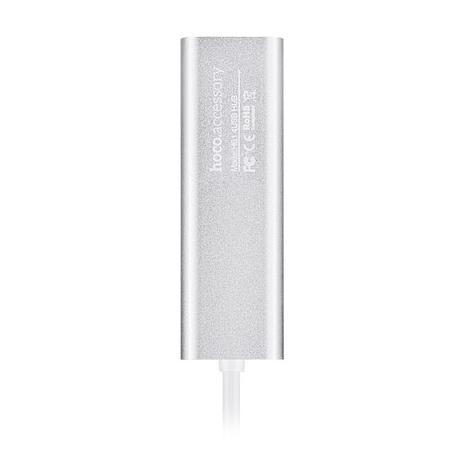 Адаптер-разветвитель для компьютера Hoco HB1 USB-A (4в1) серебристый - 2