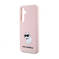 Клип-кейс (накладка) CG Mobile Lagerfeld Karl для Samsung Galaxy S24 Plus силикон, "NFT 3D Choupette" розовый