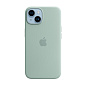 Клип-кейс (накладка) Silicone Case MagSafe для Apple iPhone 14 силикон, серо-мятный