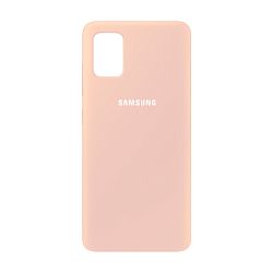 Клип-кейс (накладка) Silicone cover закрытый для Samsung Galaxy A51 силикон, пудровый