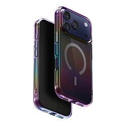 Клип-кейс (накладка) UNIQ Iridescia MagSafe для Apple iPhone 17 Pro Max полиуретан, голографический затемнённый