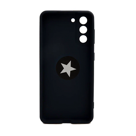 Клип-кейс (накладка) для Samsung Galaxy S21 силикон, тёмно-синий с кольцом - 2