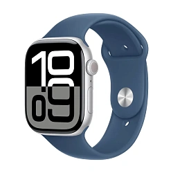 Умные часы Apple Watch Series 10 46mm GPS (Уценка) Silver Aluminum Case Denim Sport Band M/L