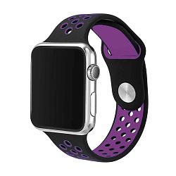 Спортивный ремешок Nike для Apple Watch 44 / 45 / 46 / 49mm фторэластомер чёрный с фиолетовым