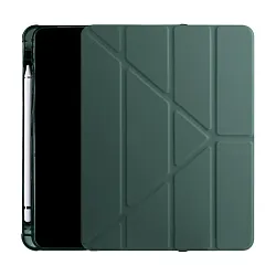 Чехол-книжка c отделением под стилус Smart Case для Apple iPad Air 10.9" (2020 / 2022) силикон, тёмно-зелёный