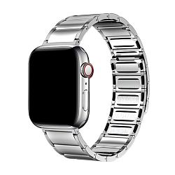 Блочный браслет PG54 (магнитный) для Apple Watch 44 / 45 / 46 / 49mm титан серебристый